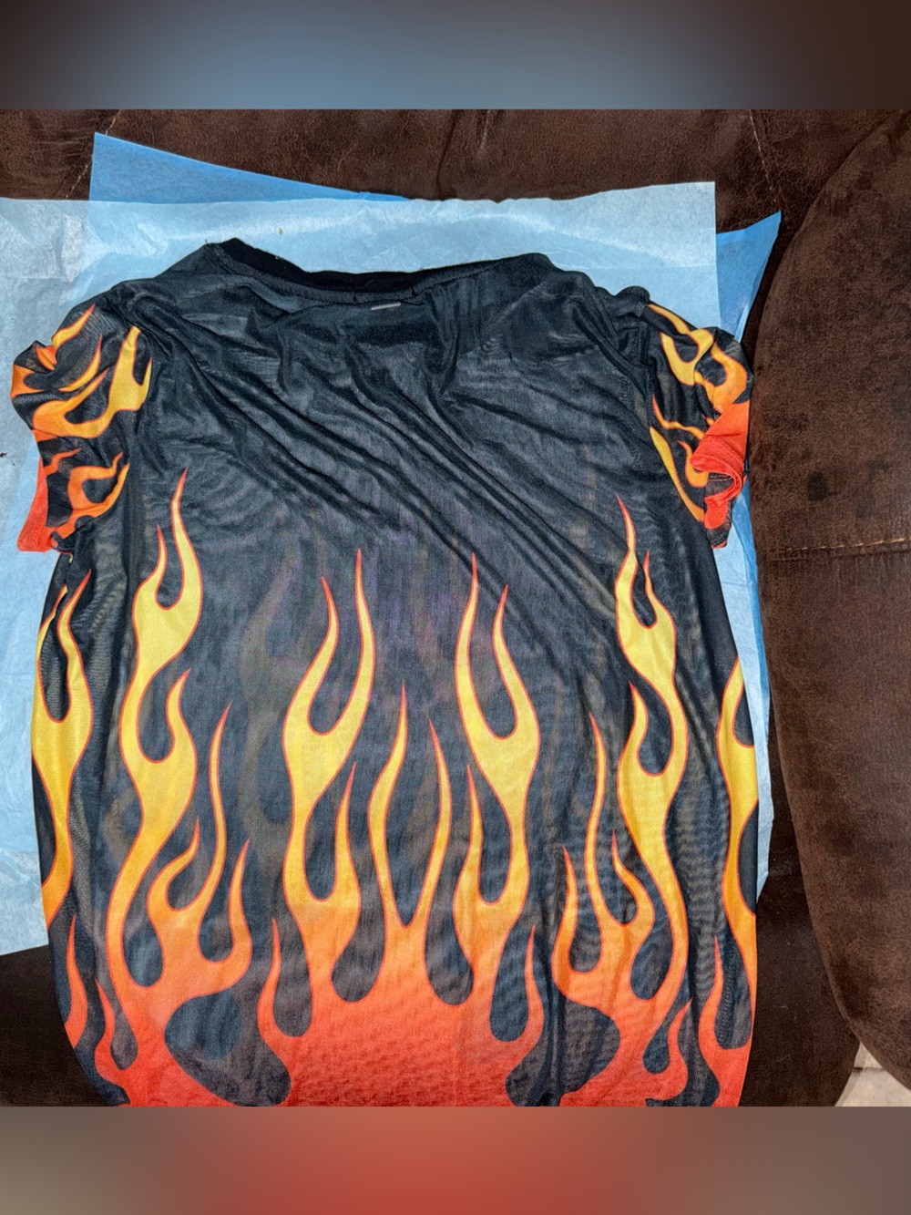 Black and Orange Flame Graphic Tee - Picture 2 of 3